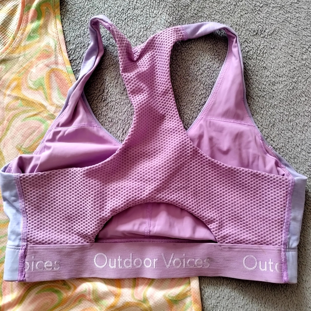 Outdoor Voices Lot Of 2 Mesh Crop Tank Top, Bra Sz M - Picture 2 of 7